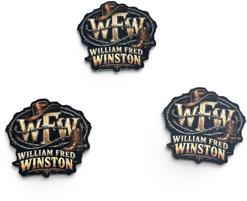 William Fred Winston WFW crest sticker 3-pack